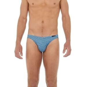 HOM Men's Blue Print Mayron Comfort Micro Briefs Size S